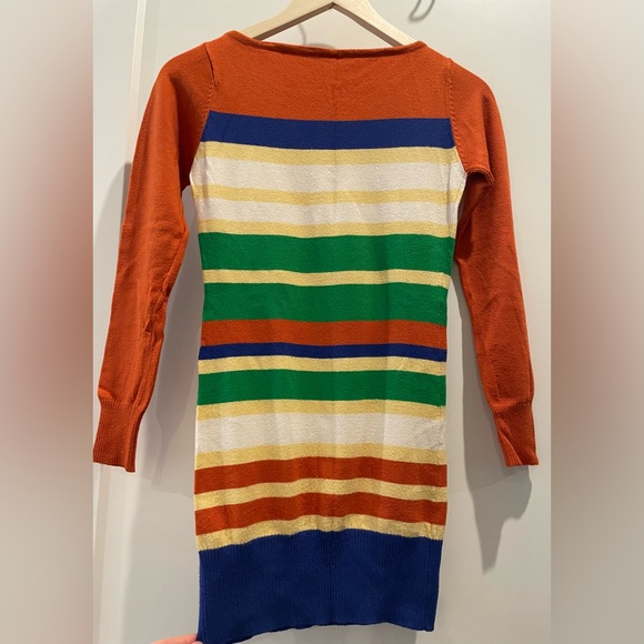 Cashmere and Wool Blend Colorful Striped Women's Sweater - Picture 6 of 7